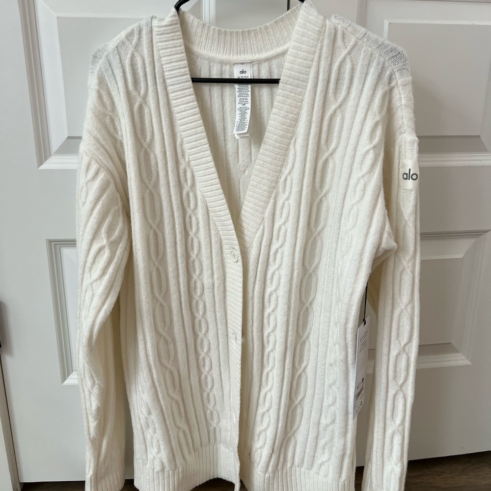 Alo cable knit cardigan, XS, NWT